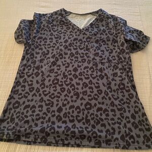 Medium Black & Gray Cheetah Print Top